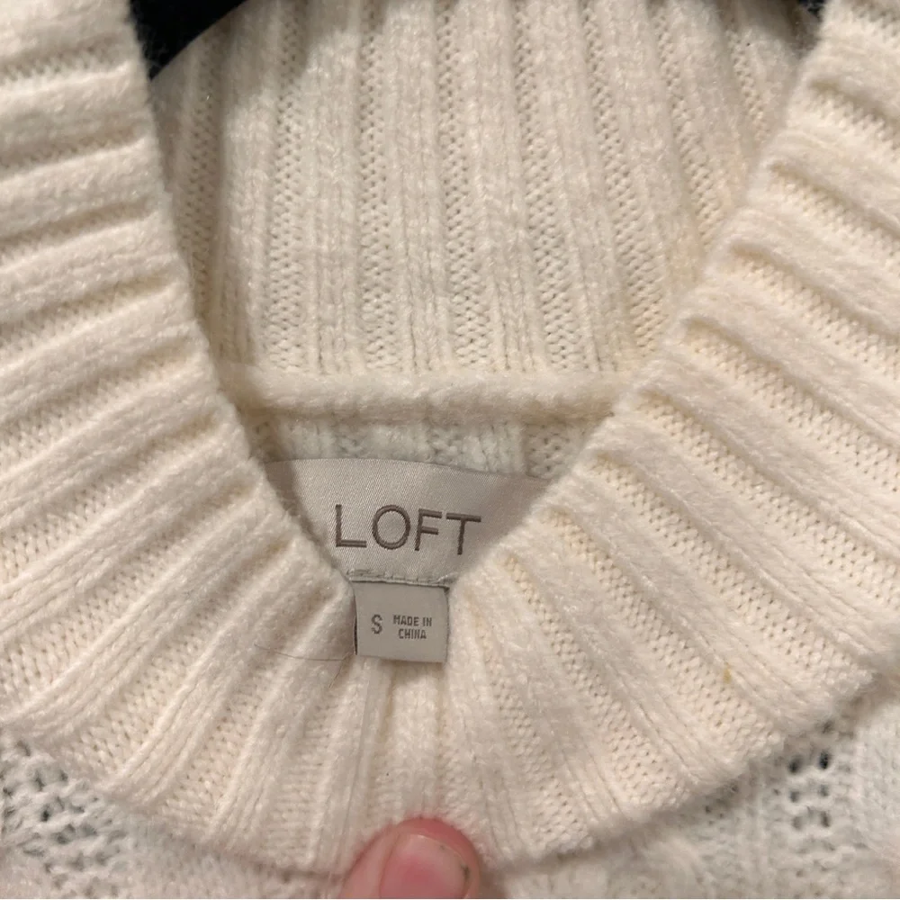 Loft Cream Soft Cable Knit Sleeveless Sweater Vest New With Tags Women's Size‎ S